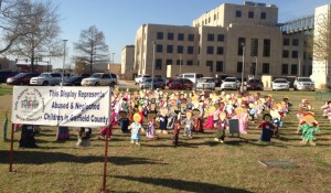 Wooden Children on Display In Enid, OK